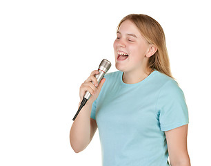 Image showing teenage girl singing