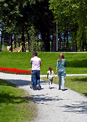 Image showing young family walk