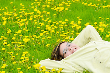 Image showing Girl Relaxing In The Sun