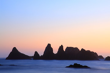 Image showing Sea Spires at Dusk