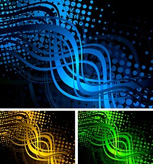 Image showing Colourful wavy backgrounds