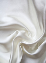 Image showing Smooth elegant white silk as background 