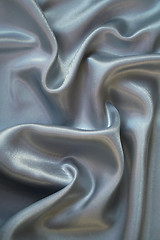 Image showing Smooth elegant grey silk as background 