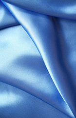 Image showing Smooth elegant blue silk as background