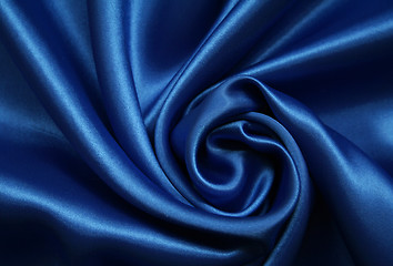 Image showing Smooth elegant blue silk as background 