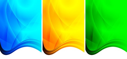 Image showing Three wavy backgrounds