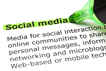 Image showing 'Social media' highlighted in green
