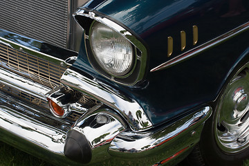 Image showing Front side of a classic car