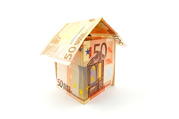 Image showing house made of money 