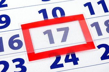 Image showing 17 calendar day