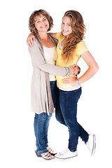 Image showing Mother and daughter embracing each other