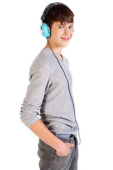 Image showing Young fresh teenager with headphones