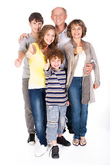 Image showing Thumbs-up family posing in style