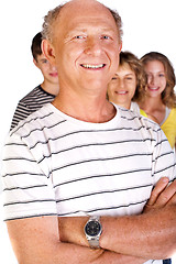 Image showing Happy family, old man in focus