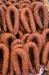 Image showing Paprika and pork dry sausage