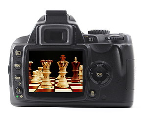 Image showing digital camera and chess