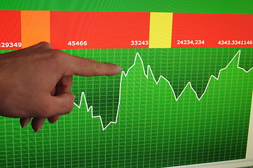 Image showing business data and hand