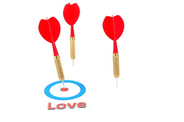 Image showing love concept with dart arrow