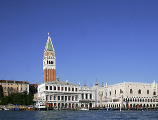 Image showing san marco tower and the doge's palace, venice, italy