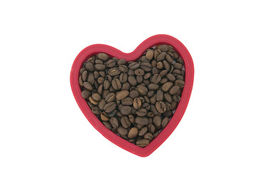 Image showing Heart of coffee beans