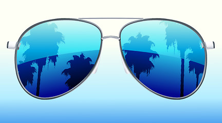 Image showing sunglasses with the reflection