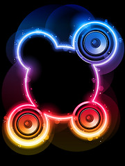 Image showing Disco Speaker with Neon Rainbow Circle