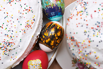 Image showing Easter cakes and eggs