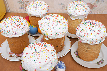 Image showing Easter cakes and eggs