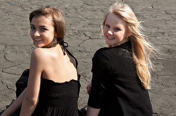 Image showing Two beautiful girls