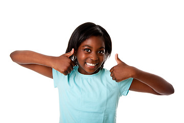 Image showing Happy teenager - thumbs up