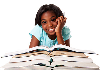 Image showing Happy student with homework