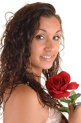 Image showing Portrait with rose.