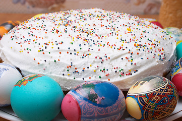 Image showing Easter cakes and eggs