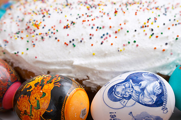 Image showing Easter cakes and eggs