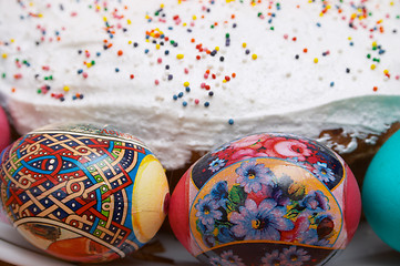 Image showing Easter cakes and eggs