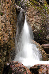 Image showing waterfall among rocks close-up