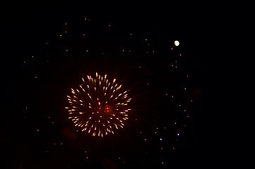 Image showing Firework and moon