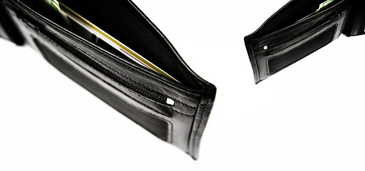 Image showing Black leather wallet