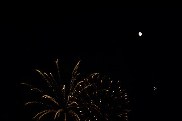 Image showing Firework and moon