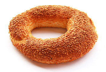 Image showing The Turkish bagel strewed by sesame seeds 