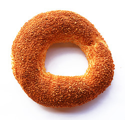 Image showing The Turkish bagel strewed by sesame seeds