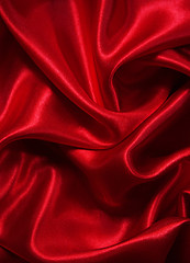 Image showing Smooth elegant red silk as background 