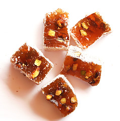 Image showing Sweet turkish delights with nuts