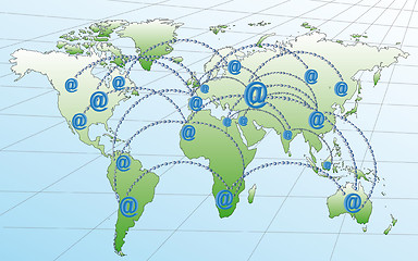 Image showing Internet networks in the world