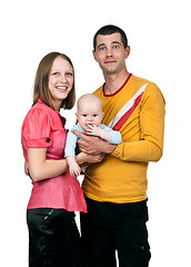 Image showing young mom dad keeps baby