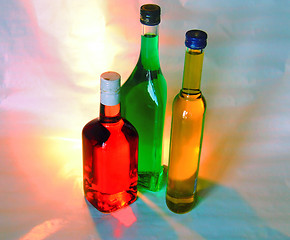 Image showing colored bottles