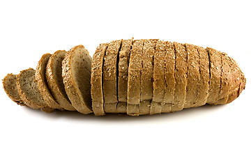 Image showing Sliced brown bread Isolated on a white background 