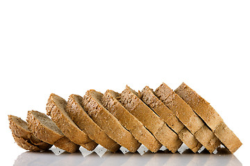 Image showing Sliced brown bread Isolated on a white background 