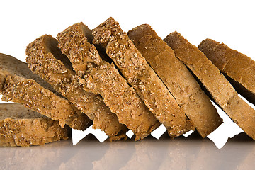 Image showing Sliced brown bread Isolated on a white background 