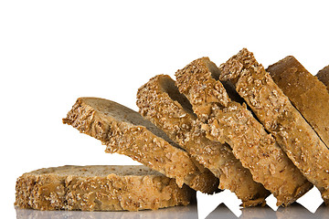 Image showing Sliced brown bread Isolated on a white background